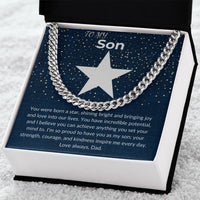Load image into Gallery viewer, To My Son Gift From Dad With Cuban Link Chain and Card - Artistry Imprints
