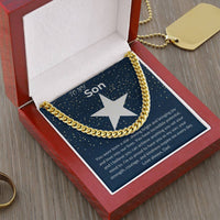 Load image into Gallery viewer, To My Son Gift From Dad With Cuban Link Chain and Card - Artistry Imprints
