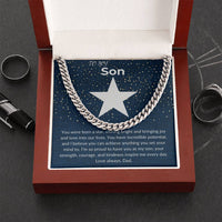 Load image into Gallery viewer, To My Son Gift From Dad With Cuban Link Chain and Card - Artistry Imprints
