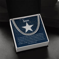 Load image into Gallery viewer, To My Son Gift From Dad With Cuban Link Chain and Card - Artistry Imprints
