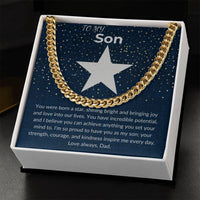 Load image into Gallery viewer, To My Son Gift From Dad With Cuban Link Chain and Card - Artistry Imprints
