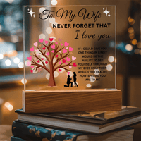 Load image into Gallery viewer, To My Wife Gift - Never Forget That I Love You - Printed Square Acrylic Plaque with LED base - Artistry Imprints