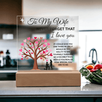 Load image into Gallery viewer, To My Wife Gift - Never Forget That I Love You - Printed Square Acrylic Plaque with LED base - Artistry Imprints