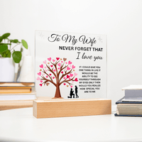 Load image into Gallery viewer, To My Wife Gift - Never Forget That I Love You - Printed Square Acrylic Plaque with LED base - Artistry Imprints