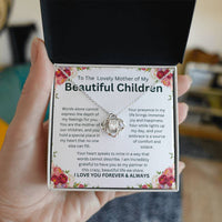 Load image into Gallery viewer, To The Lovely Mother of My Beautiful Children - Love Knot Necklace Gift - Artistry Imprints
