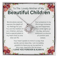 Load image into Gallery viewer, To The Lovely Mother of My Beautiful Children - Love Knot Necklace Gift - Artistry Imprints
